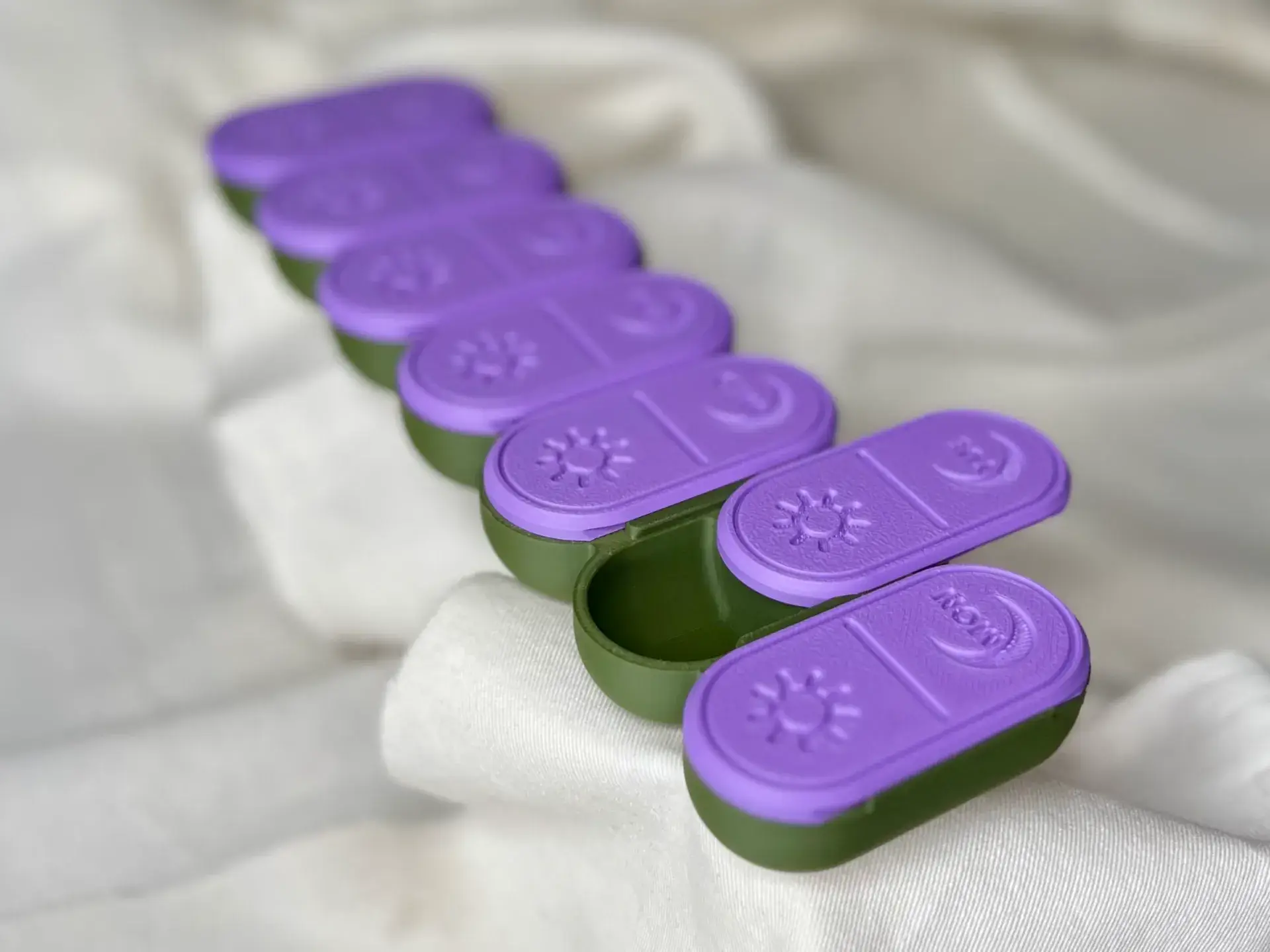 Cute Pill Box Organizer 3D Printed Weekly AM/PM.