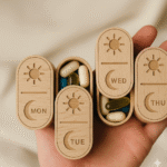 Cute Wood Weekly Pill Box Organizer